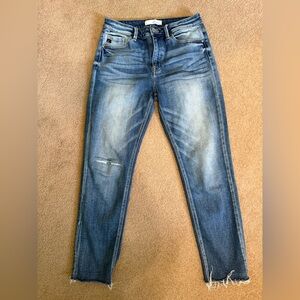 KanCan Blue Jeans with Frayed Hem